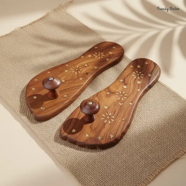 Foot Shaped Wooden Khadau