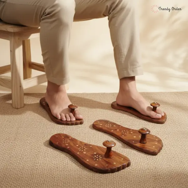 Foot Shaped Wooden Khadau