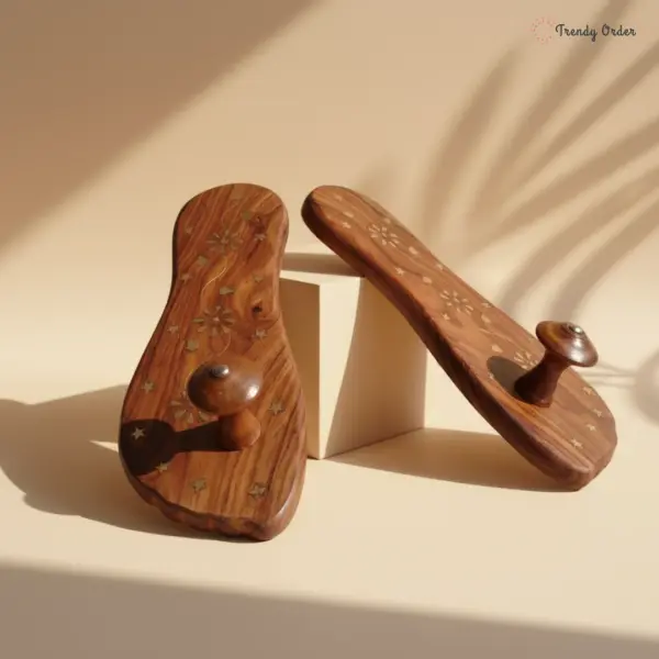 Foot Shaped Wooden Khadau