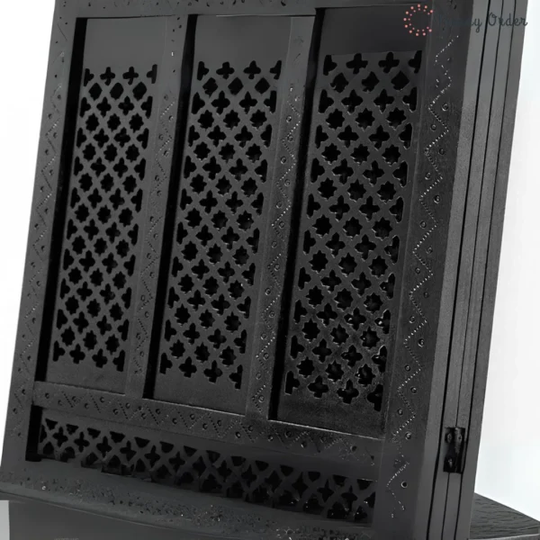 Luxe 4-Panel Room Divider with Floral Jali Design