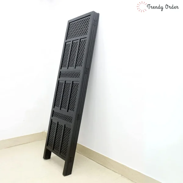 Luxe 4-Panel Room Divider with Floral Jali Design