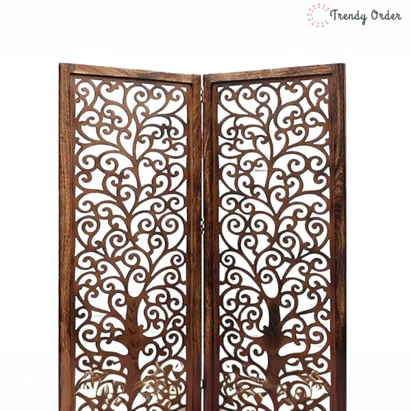 Art Deco 2-Panel Room Divider with Tree Design Pattern