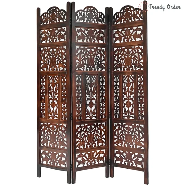Palm Frond Room Partition with Tropical Carved Design Palm Frond Room Partition with Tropical Carved Design