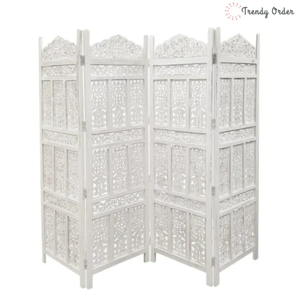 Victorian Carved Room Partition with Floral Filigree Design