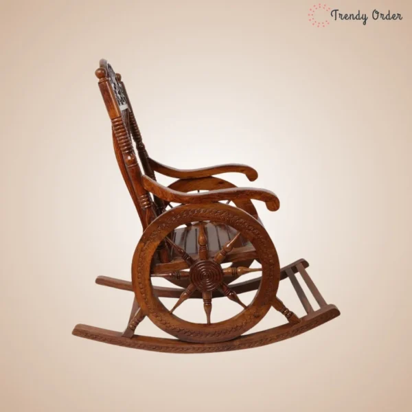 Traditional Indian Rocking Chair Handcrafted Chakra Design