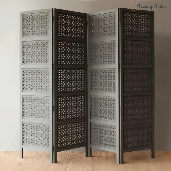 Geometric Lattice Room Divider with Diamond Pattern Design Geometric Lattice Room Divider with Diamond Pattern Design