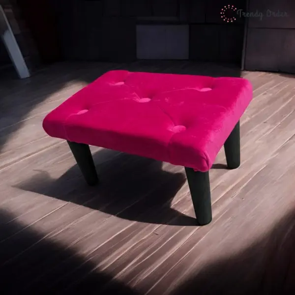 Pink Tufted Footstool