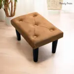 Tan Brown Tufted Footstool