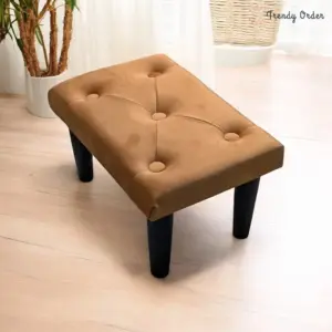 Tan Brown Tufted Footstool