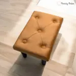 Tan Brown Tufted Footstool