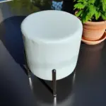 Light Blue Round Ottoman