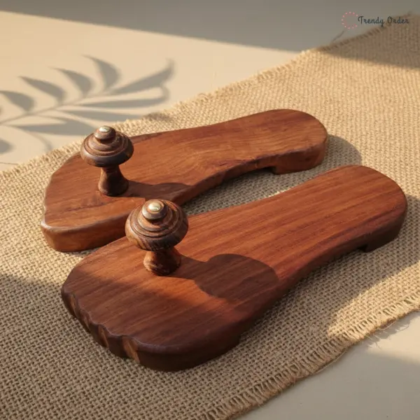 Wooden Khadau Foot Shape Paduka Wooden Khadau Foot Shape Paduka