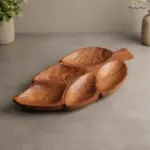 Leaf Shaped Sheesham Wooden Dry Fruit Tray