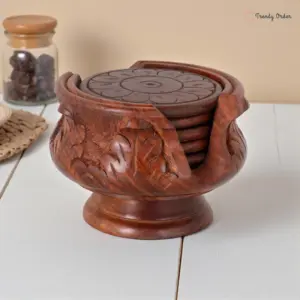 Wooden Coaster Set with Pot Holder