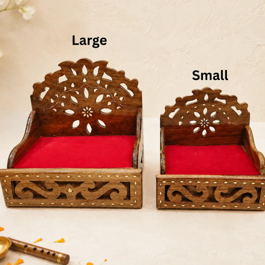 Wooden Laddu Gopal Singhasan Cum Bed Palang 17 Laddu Gopal singhasan cum bed