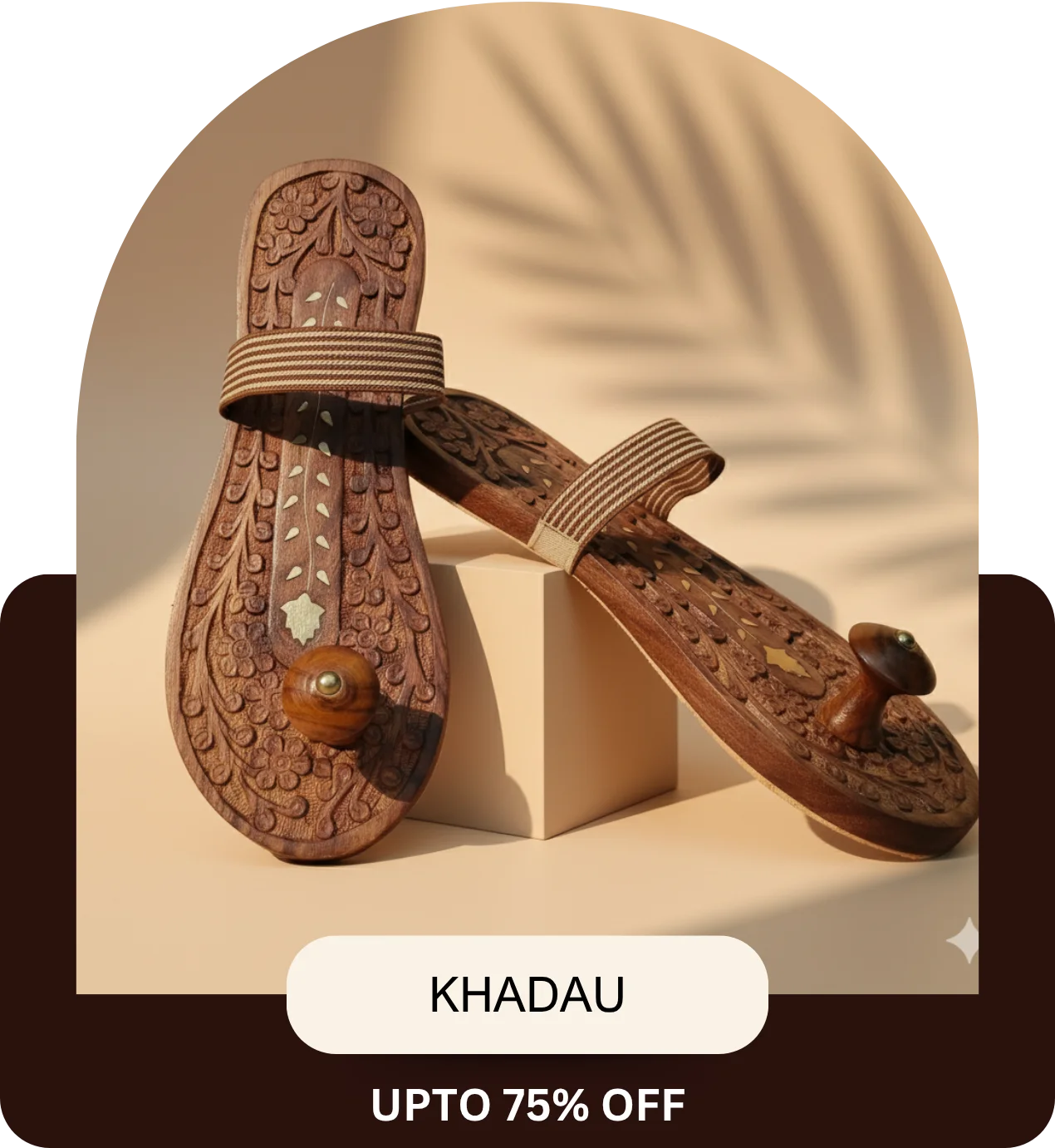 Brown Roots Wooden Khadau