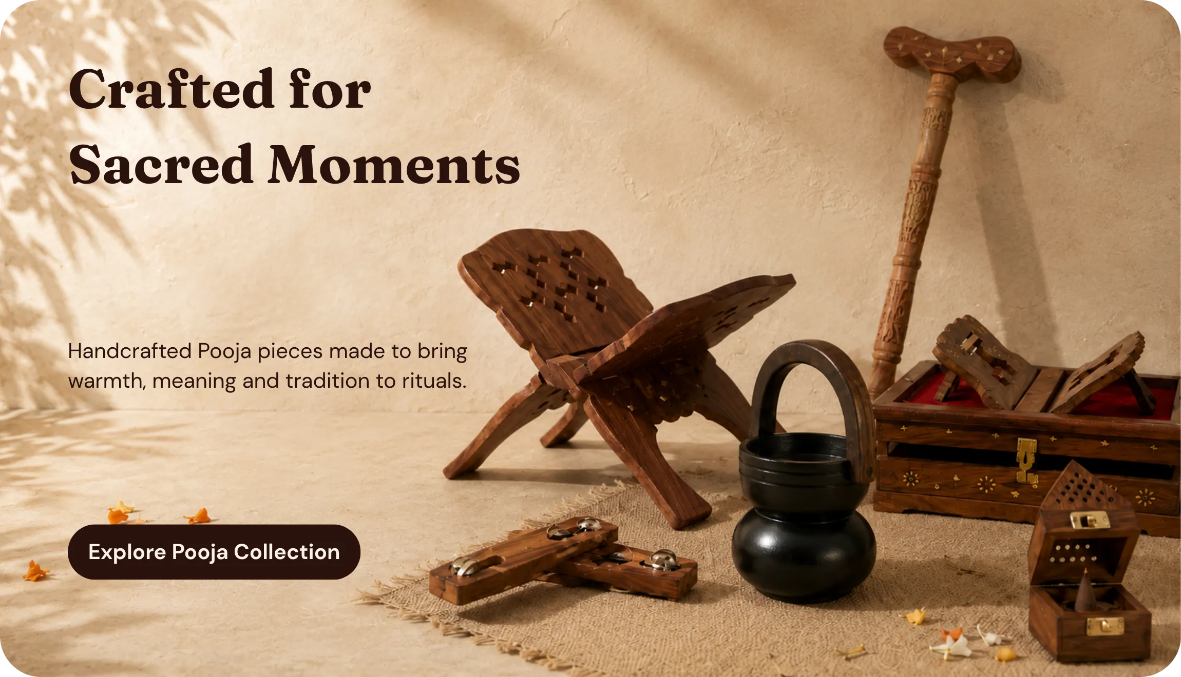 wooden pooja catalog brown roots