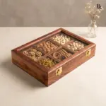 Wood Dry Fruit Box 6 Compartments