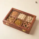 Wood Dry Fruit Box 6 Compartments