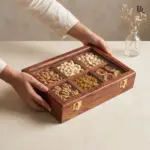 Wood Dry Fruit Box 6 Compartments